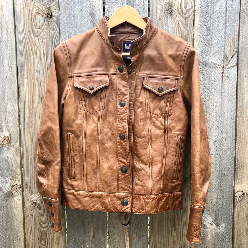 GAP | Classic Leather Trucker Jacket Size S